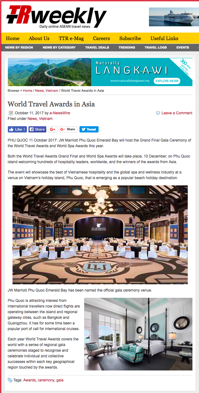 World Travel Awards in Asia