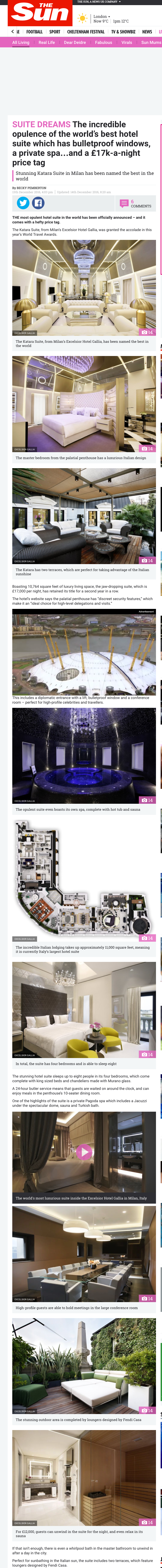 SUITE DREAMS The incredible opulence of the world’s best hotel suite which has bulletproof windows, a private spa…and a £17k-a-night price tag