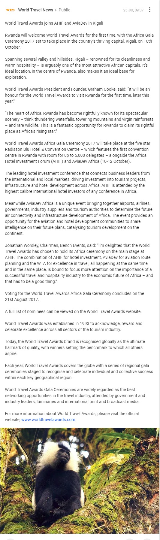World Travel Awards joins AHIF and AviaDev in Kigali