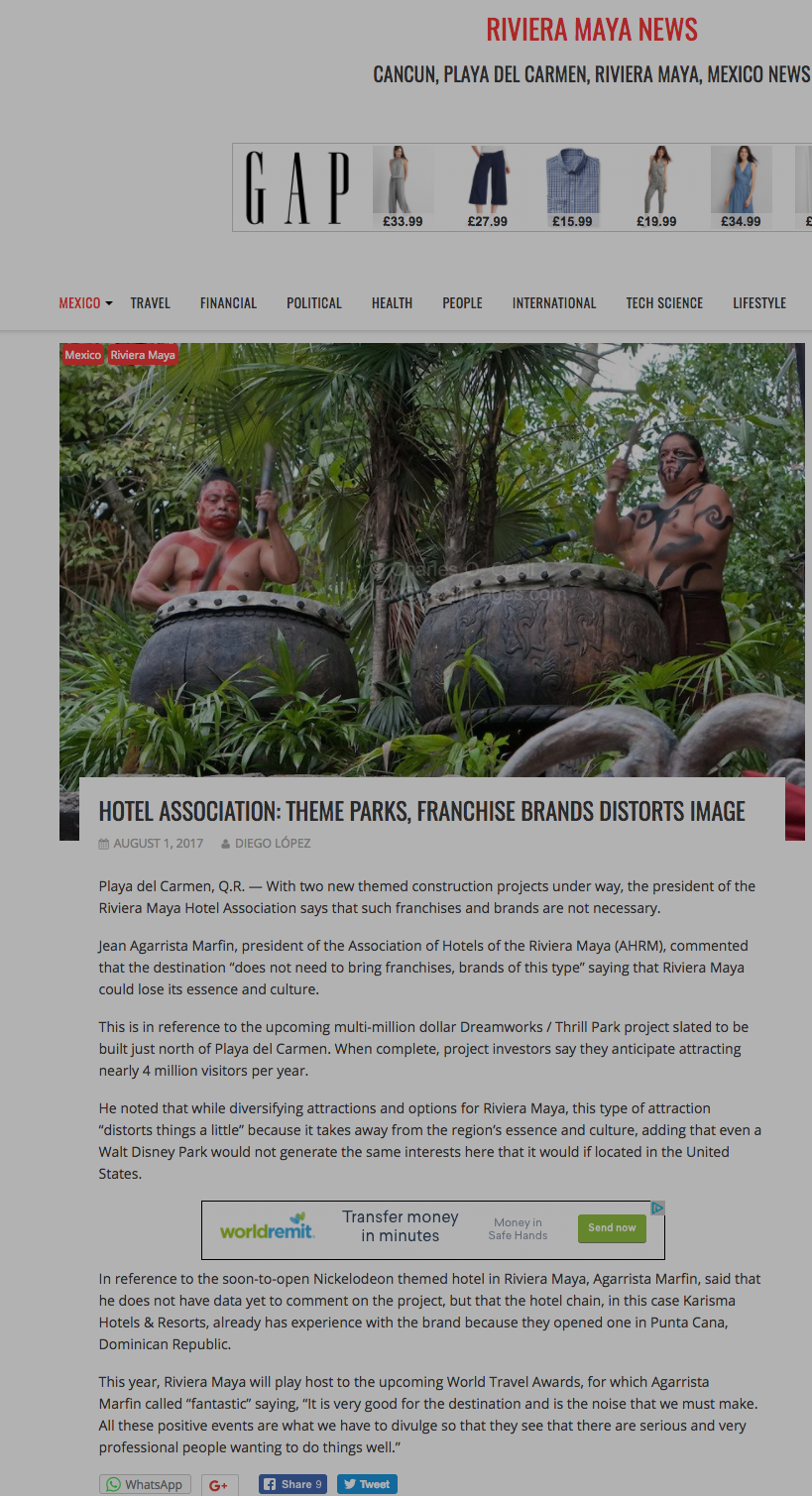 Theme parks and franchise brands distort image