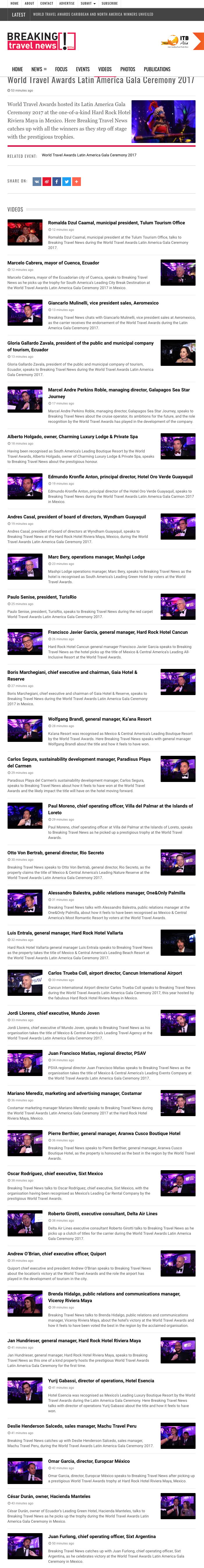 World Travel Awards Latin America Gala Ceremony 2017
