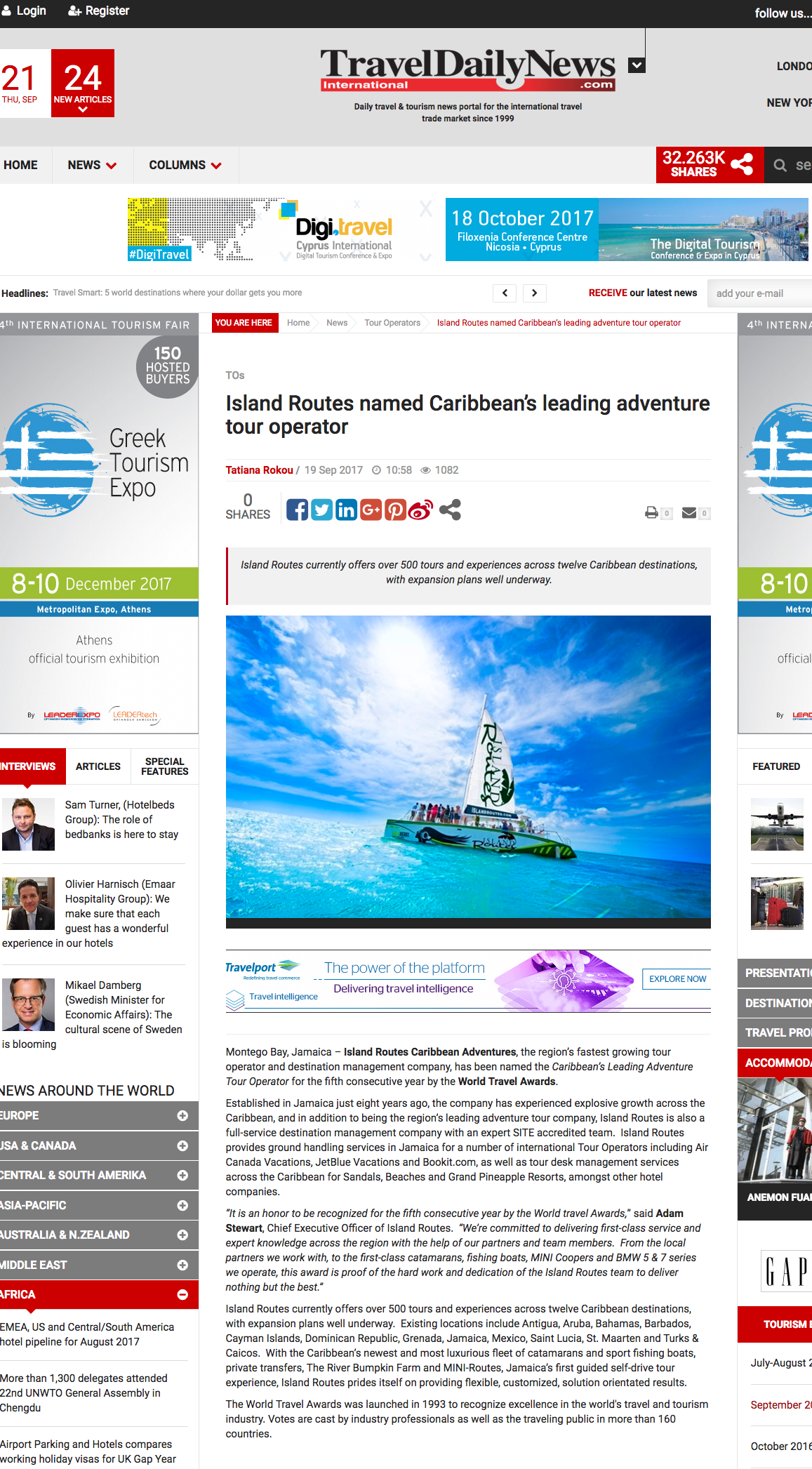 Island Routes named Caribbean’s leading adventure tour operator