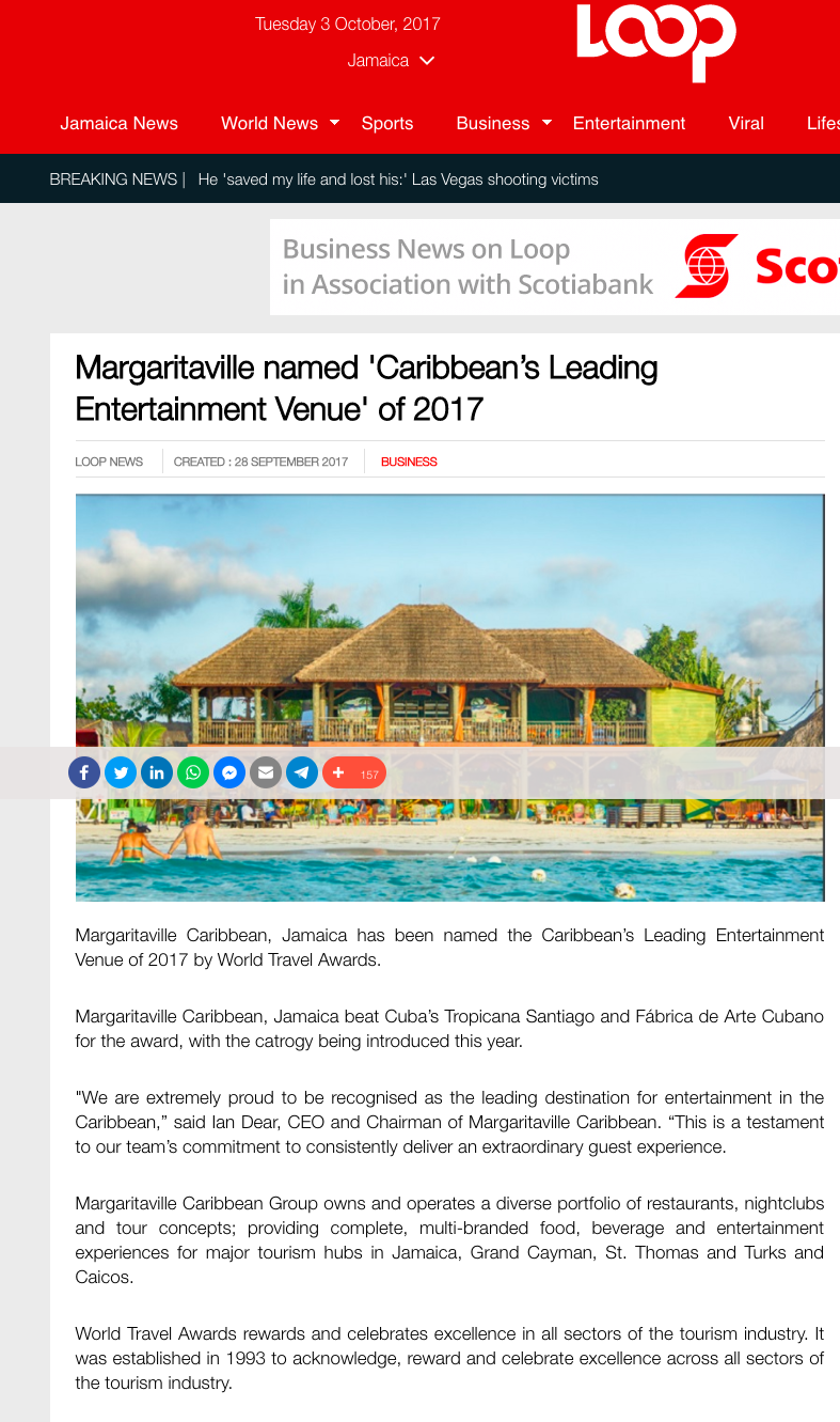 Margaritaville named Caribbean’s Leading Entertainment Venue