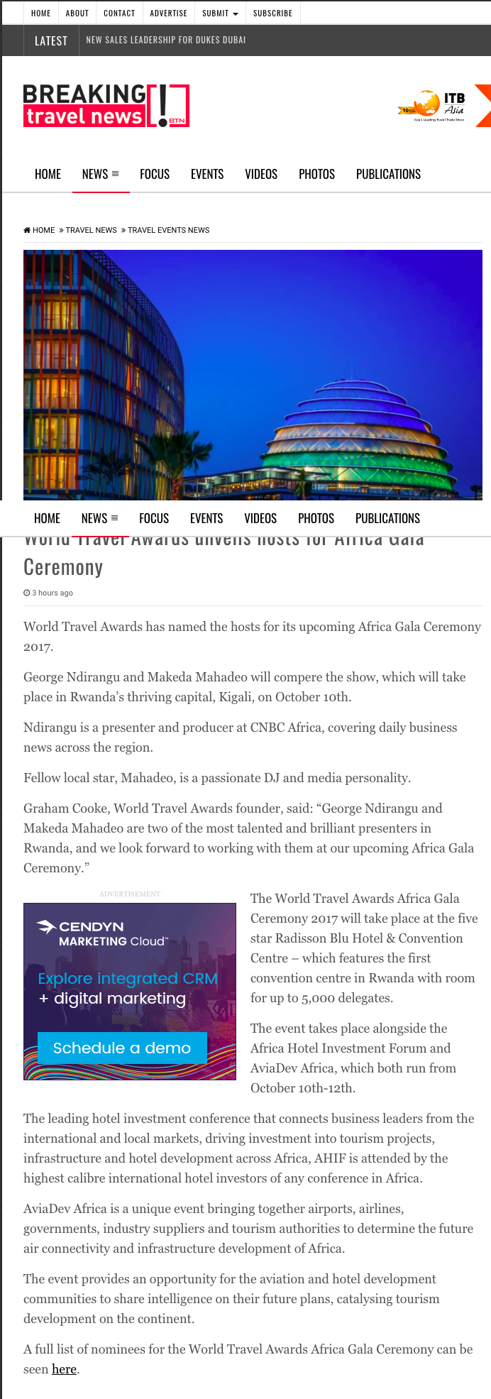World Travel Awards unveils hosts for Africa Gala Ceremony
