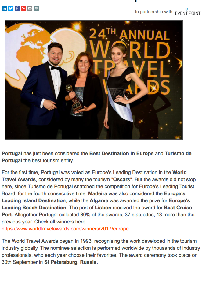 Portugal Wins Big at the World Travel Awards Europe