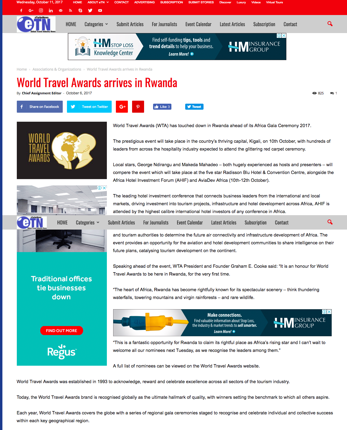 World Travel Awards arrives in Rwanda