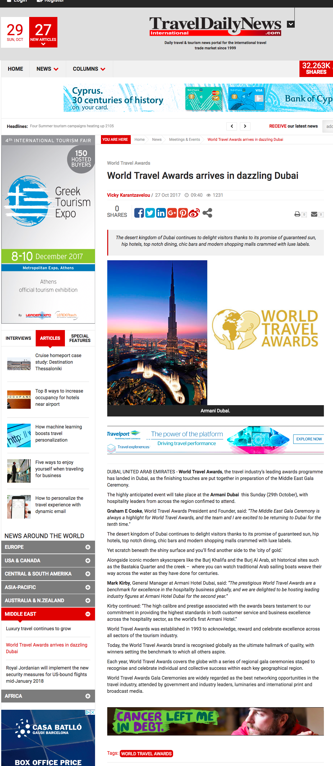 World Travel Awards arrives in dazzling Dubai