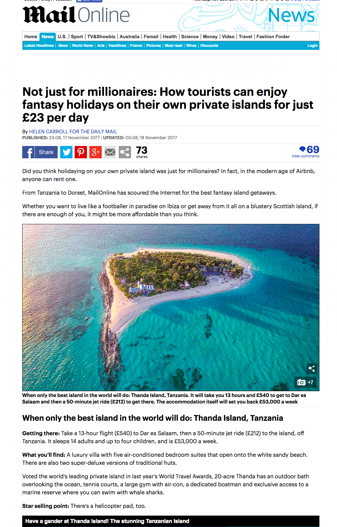 Not just for millionaires: How tourists can enjoy fantasy holidays on their own private islands for just £23 per day