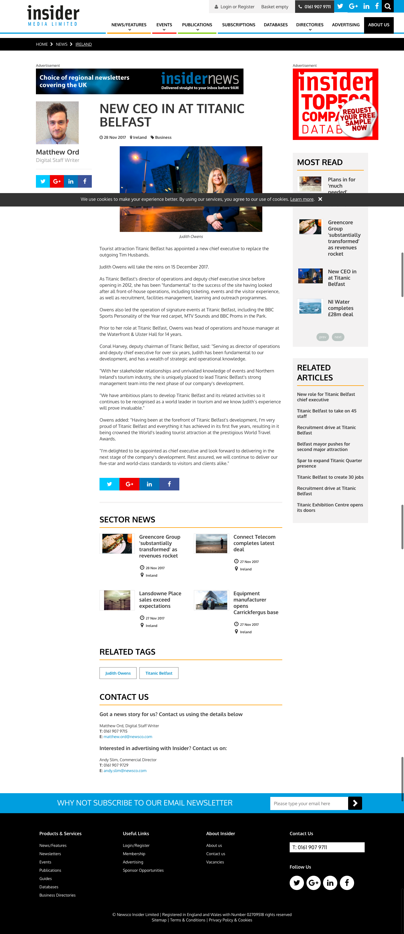 New CEO in at Titanic Belfast