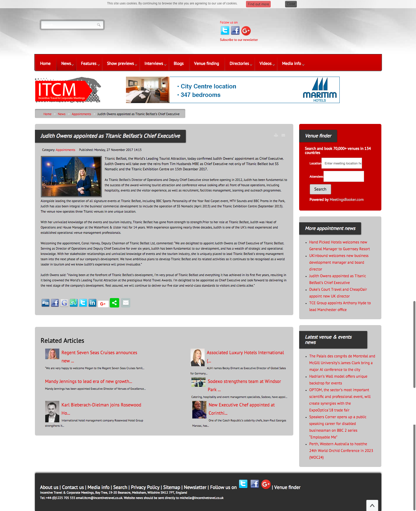 Judith Owens appointed as Titanic Belfast’s Chief Executive