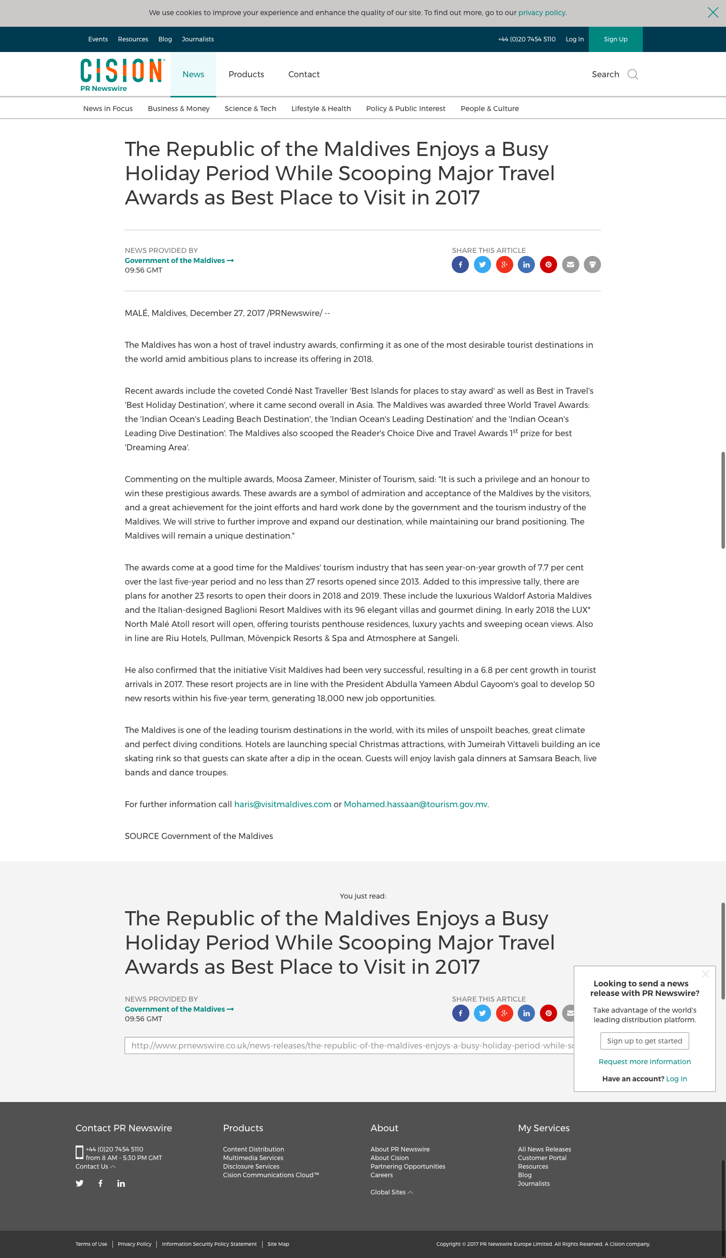 The Republic of the Maldives Enjoys a Busy Holiday Period While Scooping Major Travel Awards as Best Place to Visit in 2017