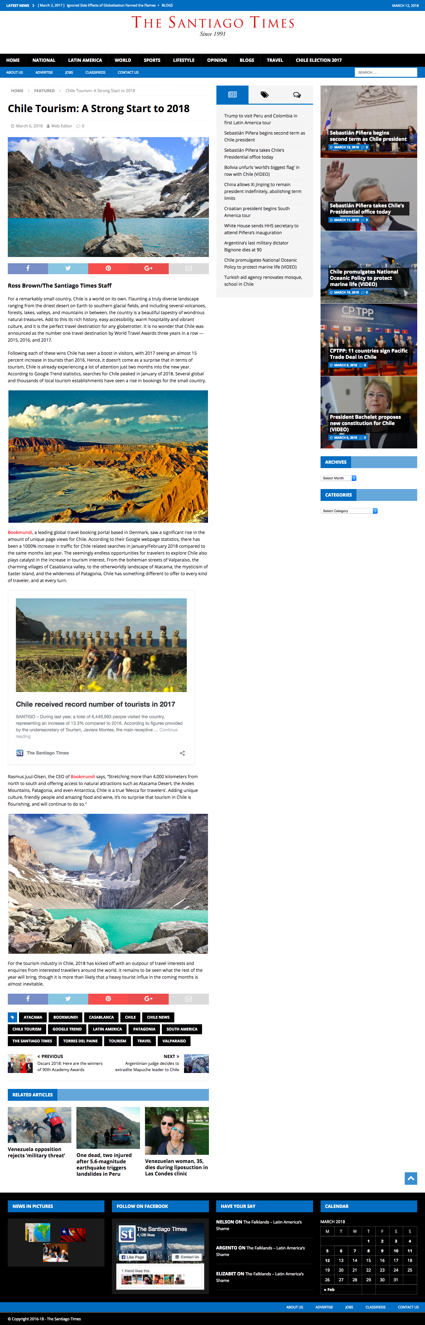 Chile Tourism: A Strong Start to 201
